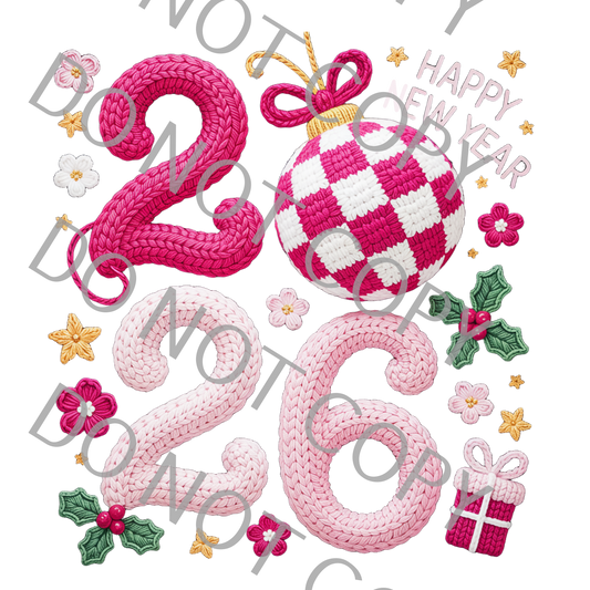 Faux Crochet 2026 11in x 12in  (DTF print only)