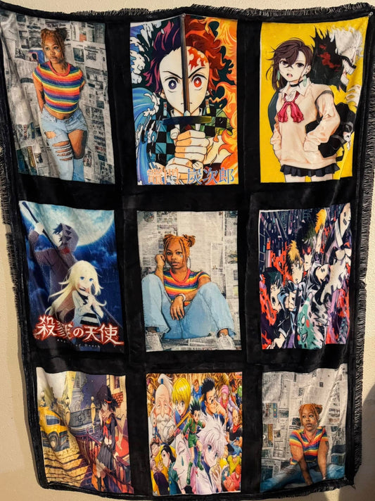 9 panel photo blanket