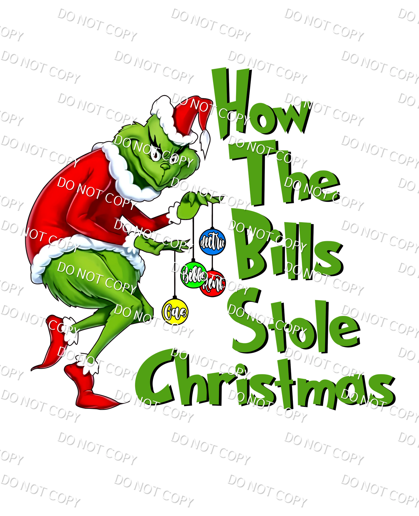 GRINCH BILLS DTF PRINT