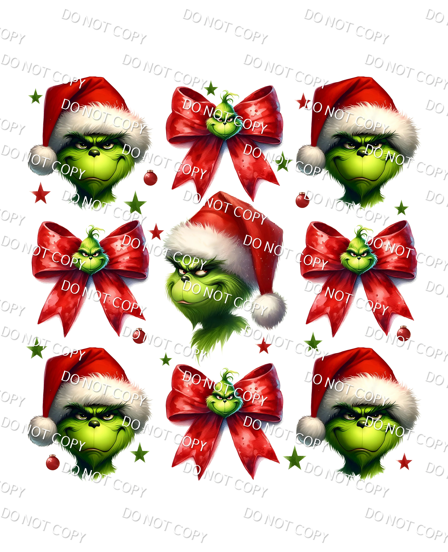 Grinch Bows DTF PRINT